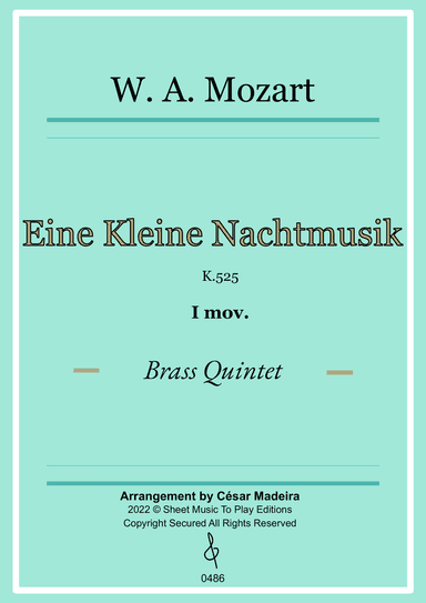 Eine Kleine Nachtmusik (1 mov.) - Brass Quintet (Full Score and Parts)