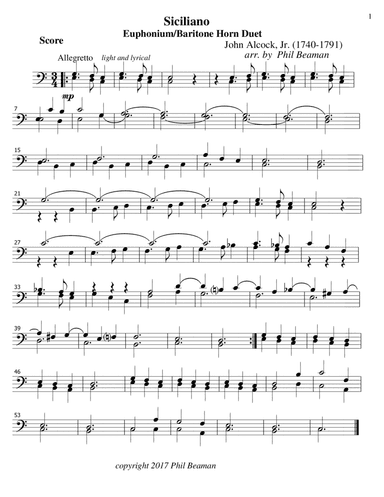 Siciliano - Euphonium Duet