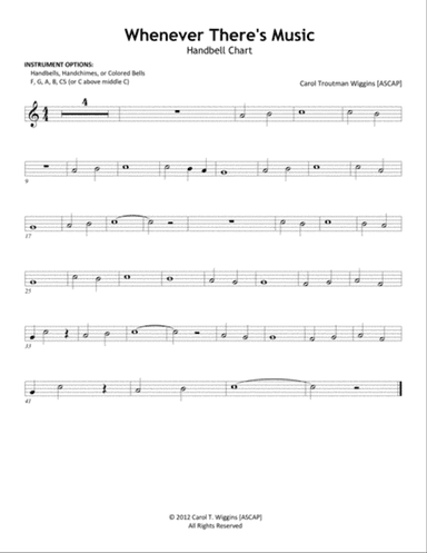 Whenever There's Music - Handbells/ChoirChimes/Colored Bell Chart