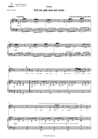 Nel cor piu non mi sento (D Major)