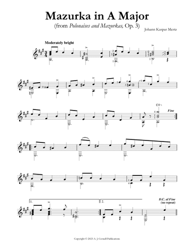Mazurka in A Major (from Polonaises and Mazurkas, Op.3)