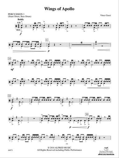 Wings of Apollo: 1st Percussion