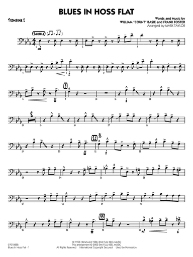 Blues in Hoss Flat (Blues in Frankie's Flat) (arr. Mark Taylor) - Trombone 2