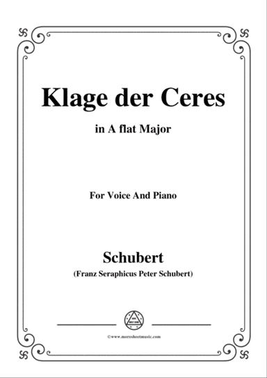 Schubert-Klage der Ceres,in A flat Major,for Voice&Piano