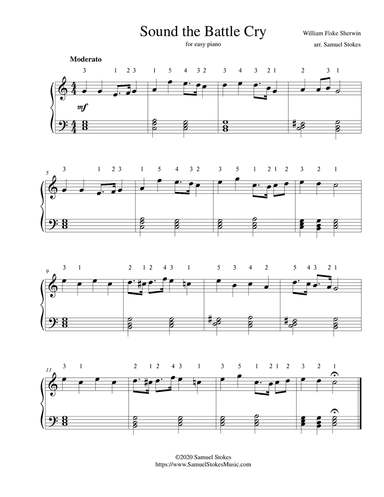 Sound the Battle Cry - for easy piano