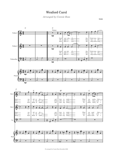 Wexford Carol - strings trio and piano