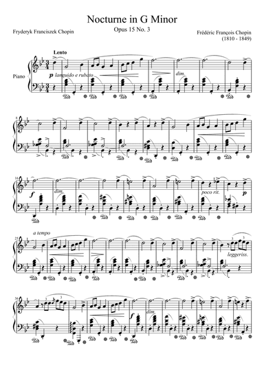 Nocturne Opus 15 No. 3 in G Minor