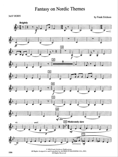 Fantasy on Nordic Themes: 3rd F Horn