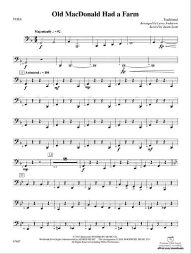 Old MacDonald Had a Farm: Tuba