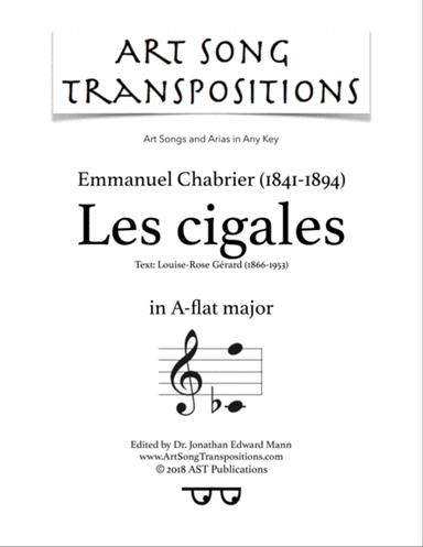 CHABRIER: Les cigales (transposed to A-flat major)