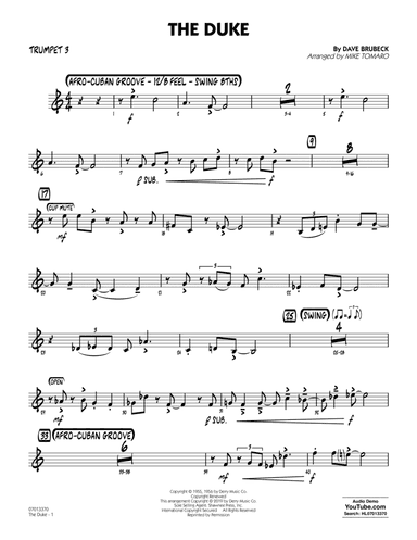 The Duke (arr. Mike Tomaro) - Trumpet 3