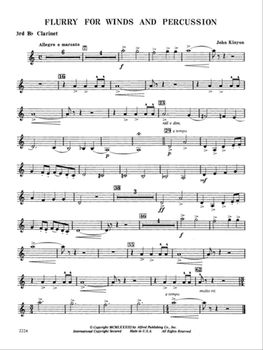 Flurry for Winds and Percussion: 3rd B-flat Clarinet