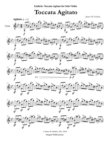 Guthrie: Toccata Agitato for Solo Violin