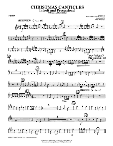 Christmas Canticles: A Cantata of Carols in Four Suites (Full Orchestra) - F Horn
