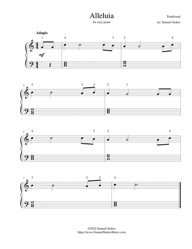 Alleluia - for easy piano