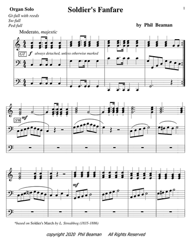 Soldier's Fanfare - organ solo