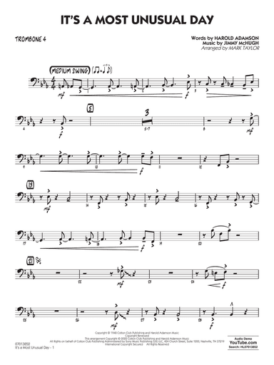 It's a Most Unusual Day (arr. Mark Taylor) - Trombone 4