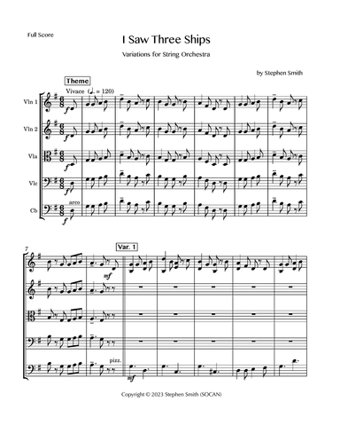 I Saw Three Ships - String Orchestra