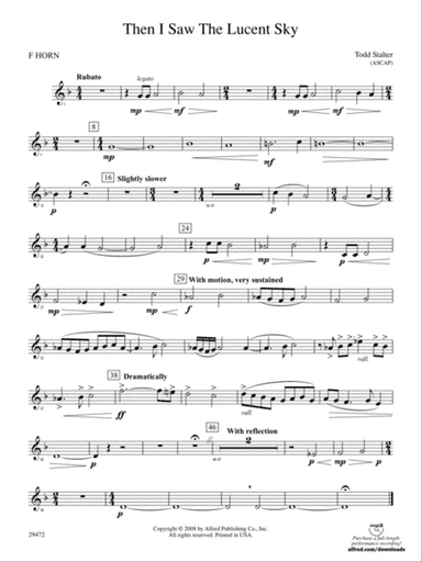 Then I Saw the Lucent Sky: 1st F Horn
