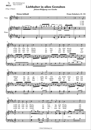 Liebhaber in allen Gestalten (D. 558) (B Major)