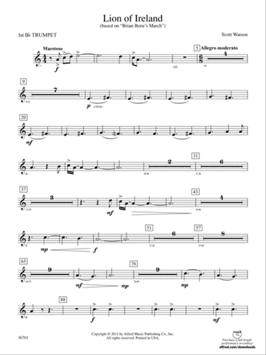 Lion of Ireland: 1st B-flat Trumpet