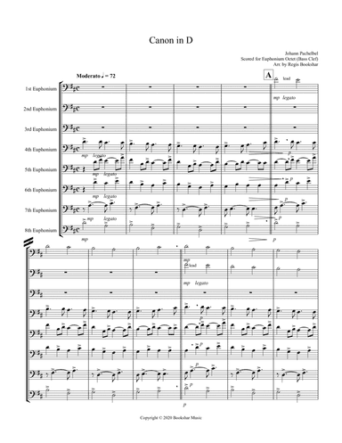 Canon in D (Pachelbel) (D) (Euphonium Octet - Bass Clef)