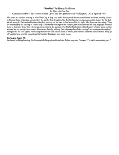 Cat's Aria from Starbird (Downloadable)