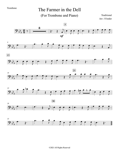 The Farmer in the Dell (Easy) (For Trombone and Piano)