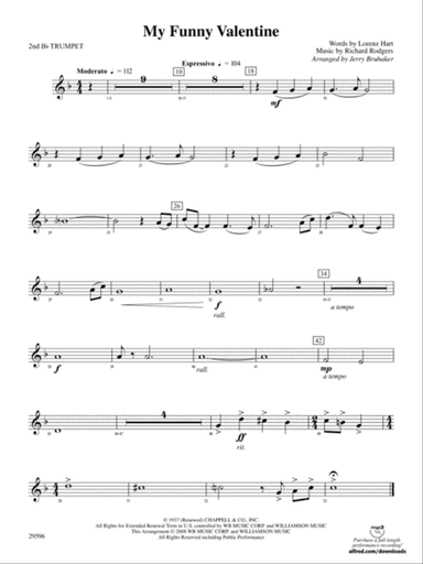 My Funny Valentine: 2nd B-flat Trumpet