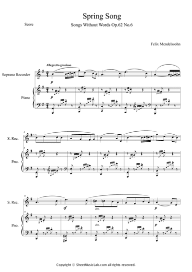 Lieder ohne Worte Op.62 No.6 in G