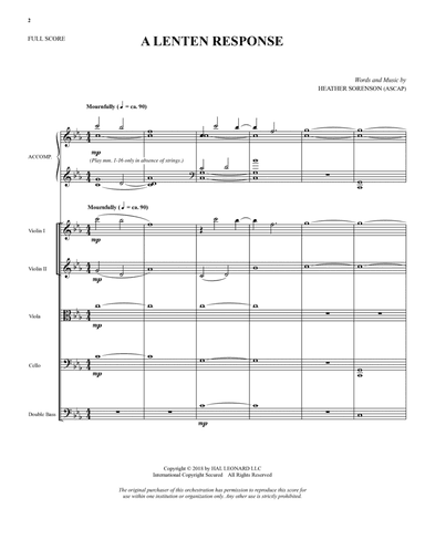 A Lenten Response - Full Score