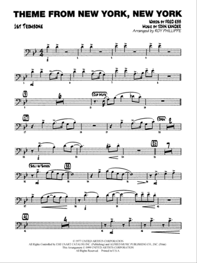 New York, New York, Theme from: 1st Trombone