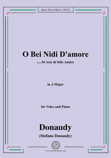 Donaudy-O Bei Nidi D'amore,in A Major