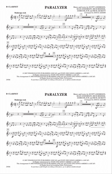 Paralyzer: 1st B-flat Clarinet