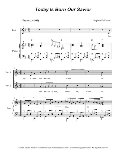 Today Is Born Our Savior (2-part choir)