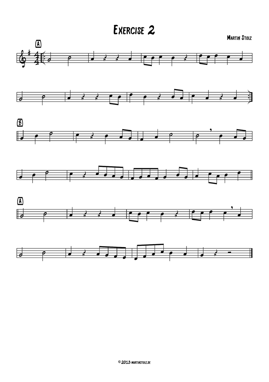 Jazz Exercise 2 easy Alto Saxophone