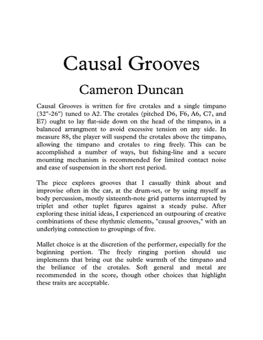 Causal Grooves