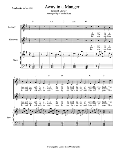 Away in a Manger - voice duet & Piano