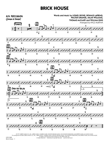 Brick House (arr. Paul Murtha) - Aux Percussion