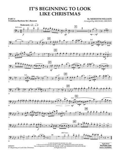 It's Beginning to Look Like Christmas (arr. Michael Brown) - Pt.4 - Trombone/Bar. B.C./Bsn.