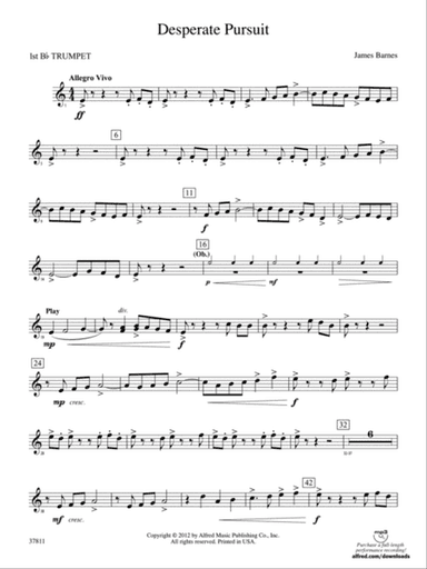 Desperate Pursuit: 1st B-flat Trumpet