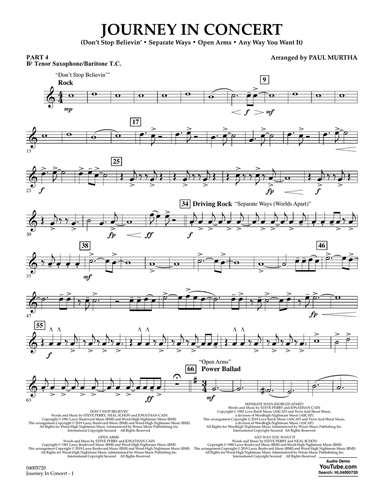 Journey in Concert (arr. Paul Murtha) - Pt.4 - Bb Tenor Sax/Bar. T.C.