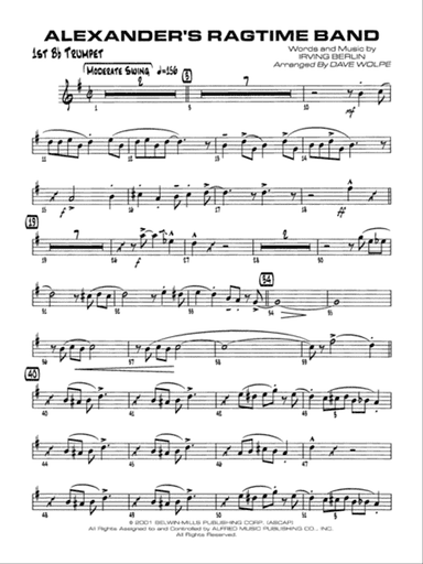 Alexander's Ragtime Band: 1st B-flat Trumpet