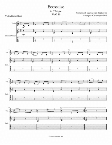 Ecossaise - Beethoven - Violin-Guitar Duet