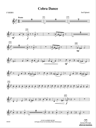 Cobra Dance: 1st F Horn