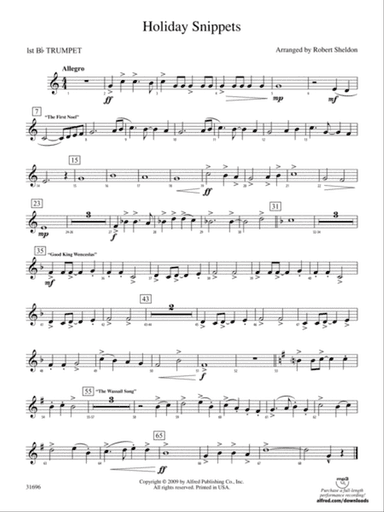 Holiday Snippets: 1st B-flat Trumpet