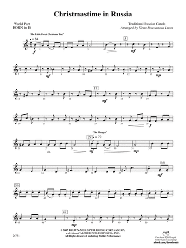 Christmastime in Russia: (wp) 1st Horn in E-flat
