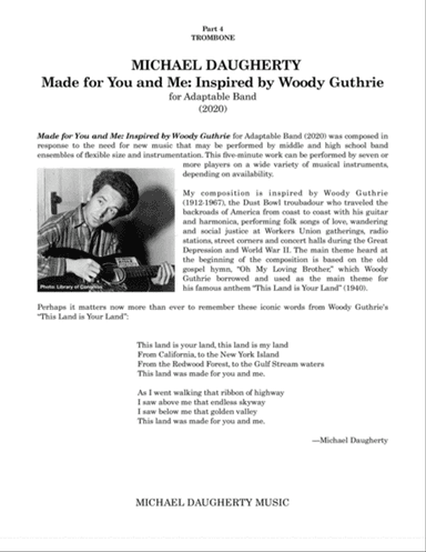 Made for You and Me: Inspired by Woody Guthrie - Part 4 - Trombone