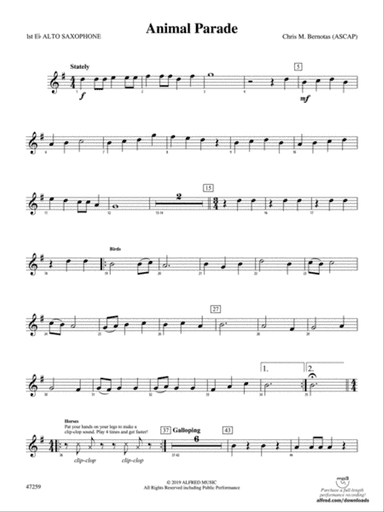 Animal Parade: E-flat Alto Saxophone