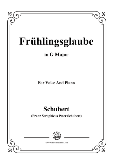 Schubert-Frühlingsglaube in G Major,for voice and piano